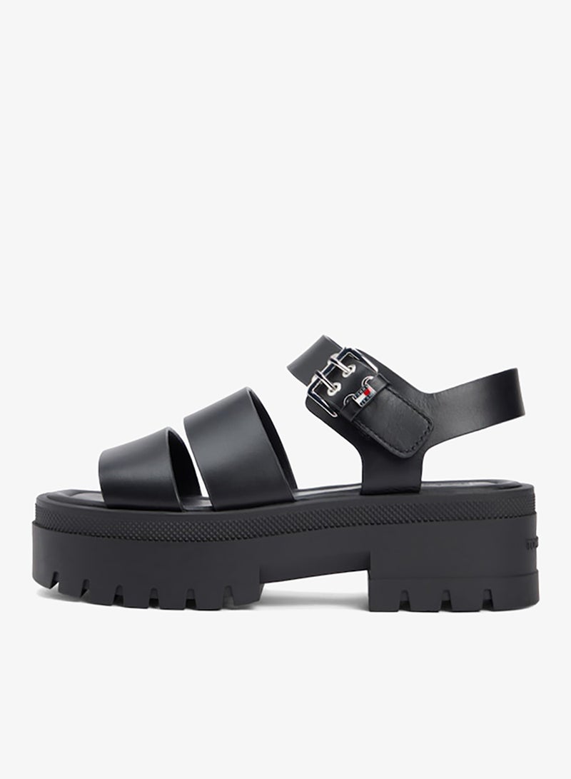 TOMMY JEANS Leather Cleat Platform Sandals - Image 2